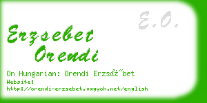 erzsebet orendi business card